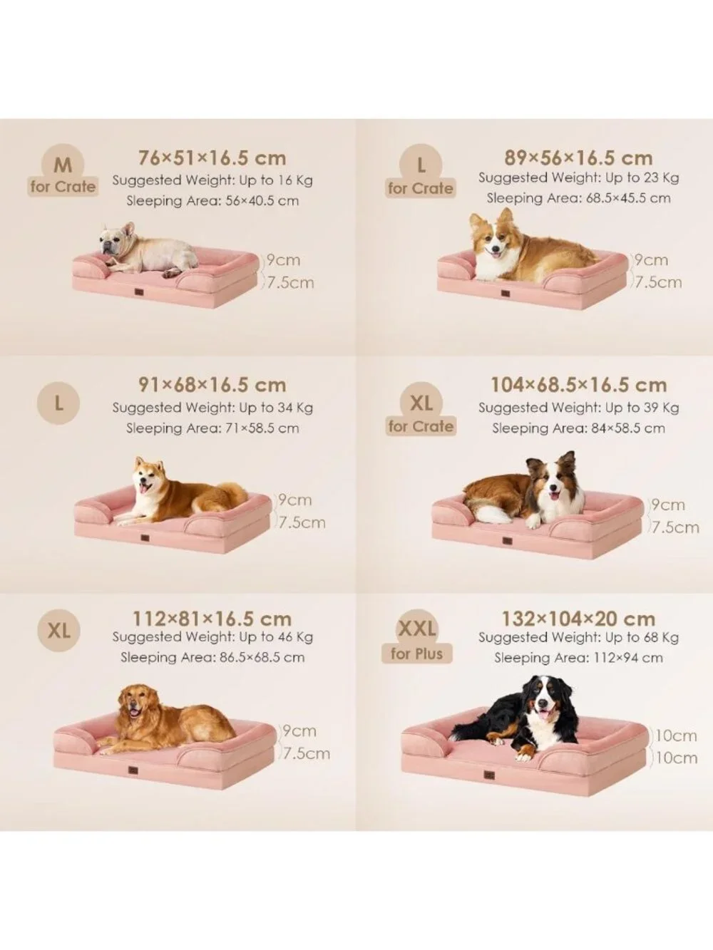 Cozy Waterproof Memory Foam Dog Bed for Large Dogs, Non-Slip, Washable Cover